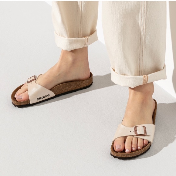 Birkenstock Shoes - Birkenstock Madrid Birko-Flor Sandal Pearl Slip-On Buckle Strap Sz 38